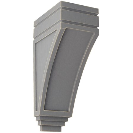 Ekena Millwork 5"W x 7 3/4"D x 14"H Large San Juan Wood Vintage Decor Corbel, Pebble Grey CORWD05X07X14SJPG